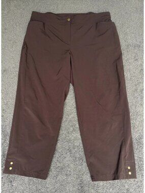 Chino's Zenergy Chino‎ Pants Women's 2 Brown Polyester Stretch Zip Fly Pockets